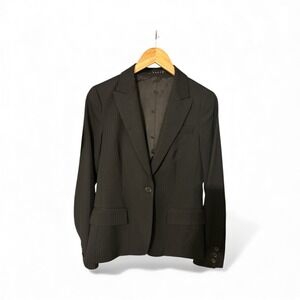 Theory Women's Black Wool Stripe Blazer Suit Jacket Size 8